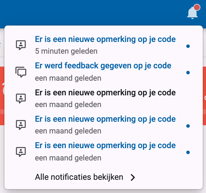 Melding van antwoord