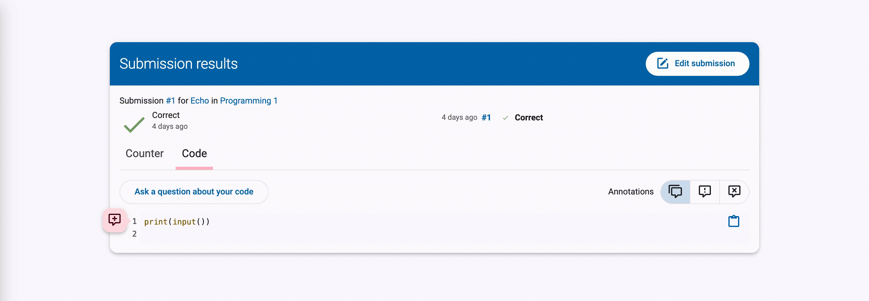 Ask question animation