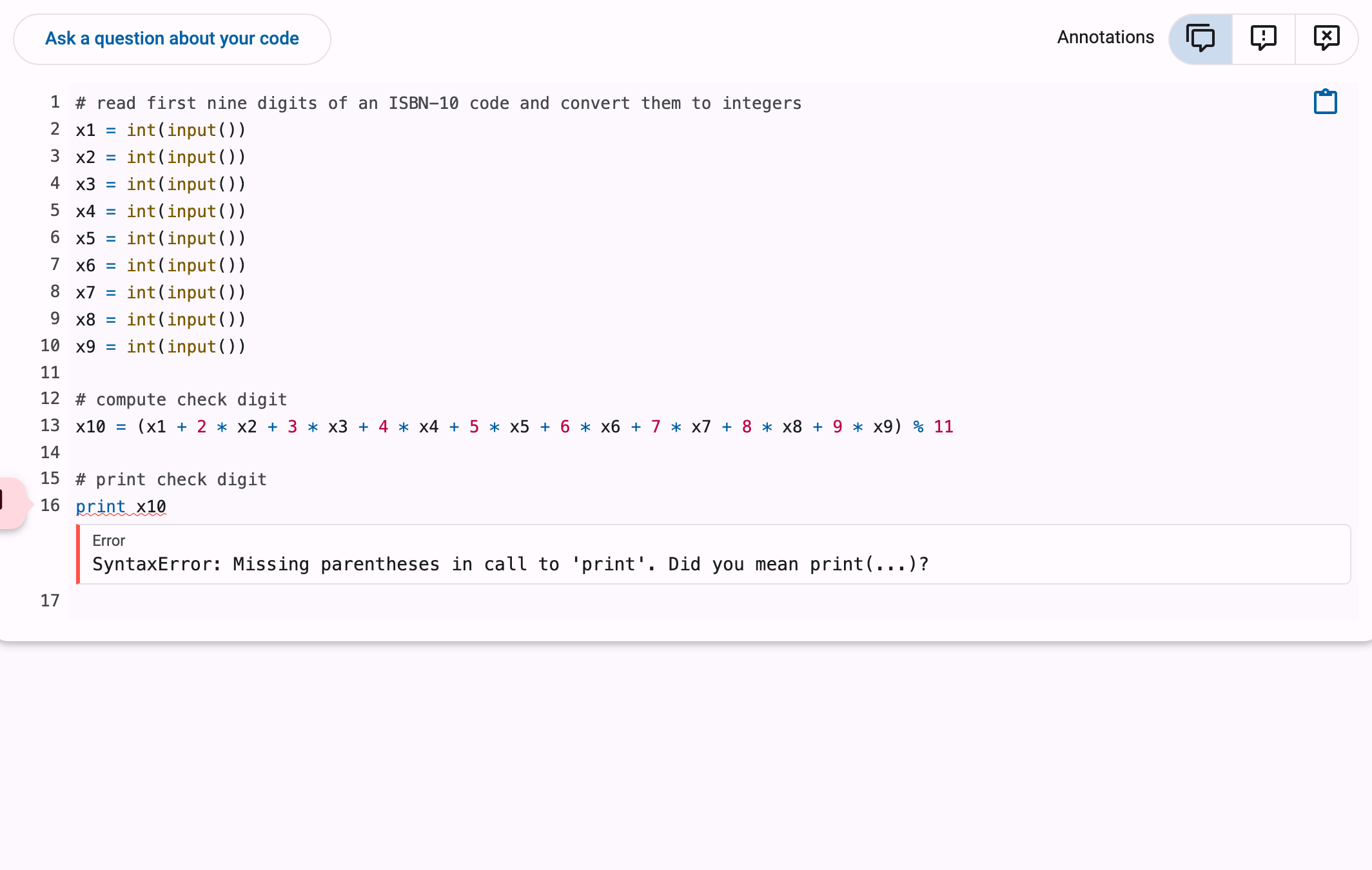Ask question animation