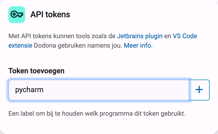 Maak een token aan