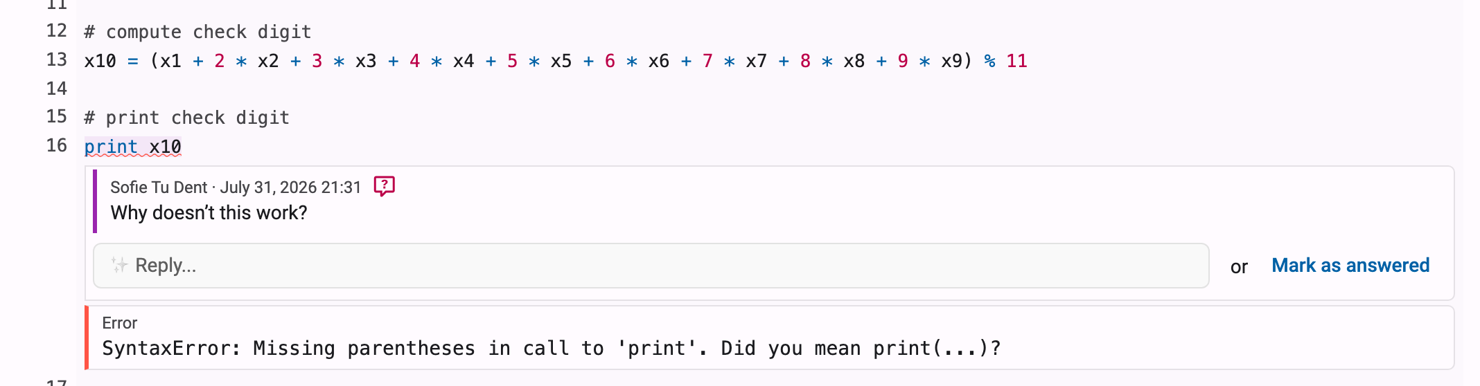 Question on code