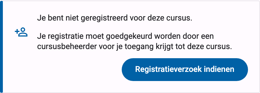 Registratiepaneel met de knop Registratieverzoek indienen