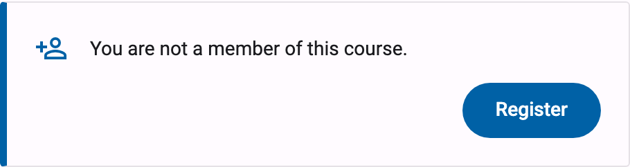 Not a member of this course panel with the Register button