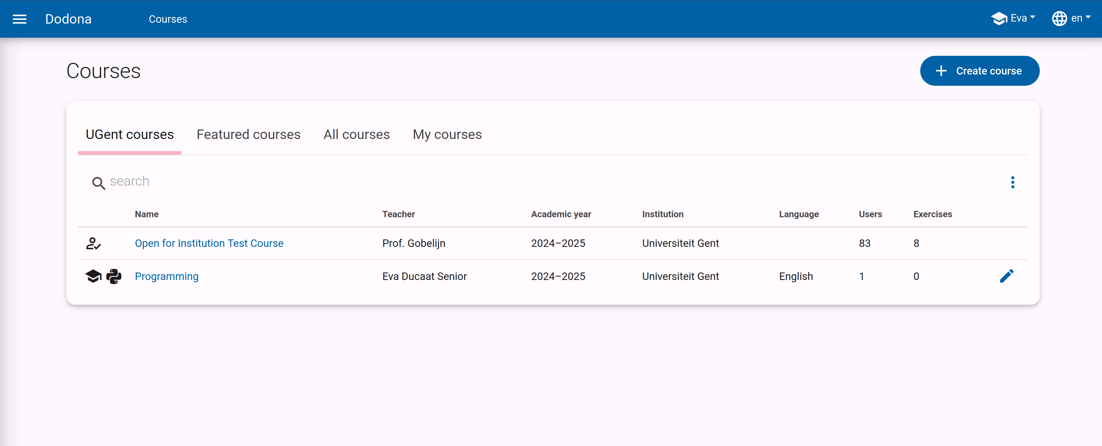 create course