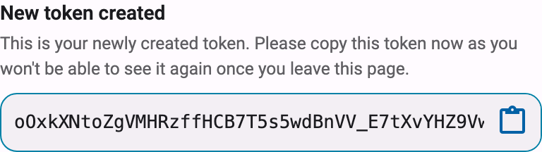 Token generated